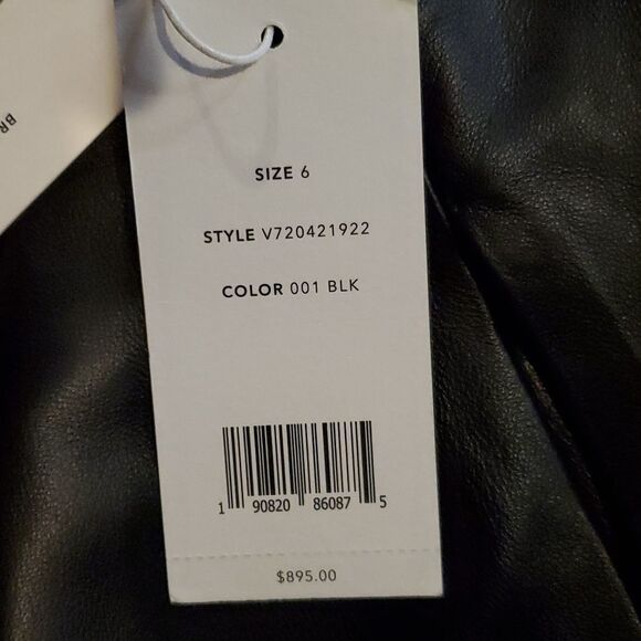 Vince Women's Black Leather Hidden Side Zipper Summery Style Shorts Size - Picture 12 of 16